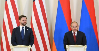 Armenian Prime Minister Nikol Pashinyan and U.S. Vice President JD Vance attend a signing ceremony following their talks in Yerevan, Feb. 9, 2026. (AFP Photo)