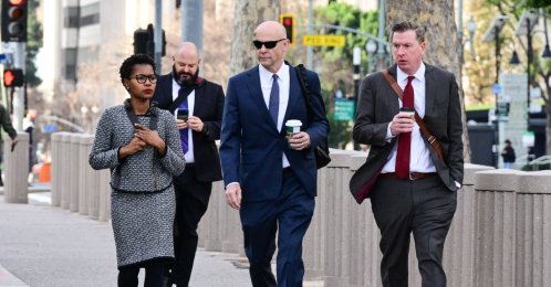 Phyllis Jones (L), attorney for Meta, arrives to the Los Angeles County Superior Court in Los Angeles, U.S., Feb. 9, 2026. (AFP Photo)