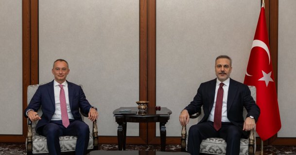 Foreign Minister Hakan Fidan meets with "Board of Peace" Director-General Nickolay Mladenov in Ankara, Türkiye, Feb. 9, 2026. (AA Photo)