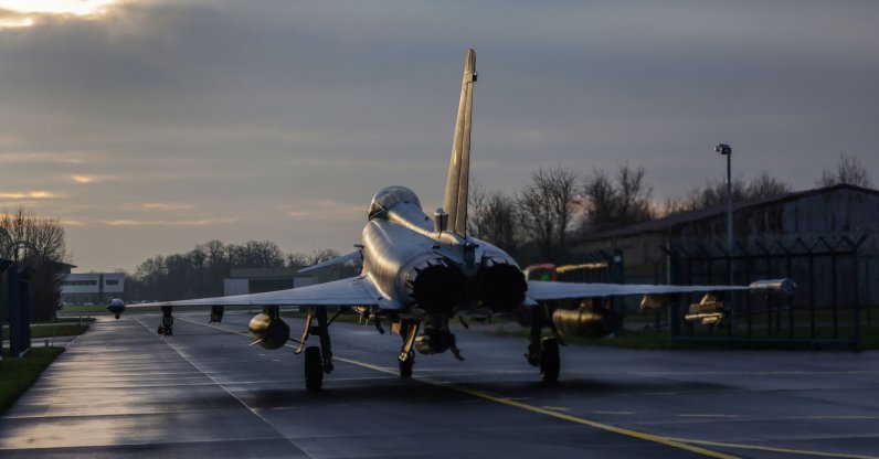 A Eurofighter of the German Air Force taxis to the runway at the airbase in Nörvenich, Germany, Dec. 4, 2025. (Reuters Photo) 