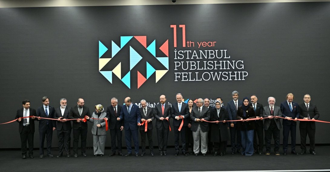 Protocol members and international guests cut the ribbon during the opening ceremony of the 11th Istanbul Publishing Fellowship, Istanbul, Türkiye, Feb. 10, 2026. (Courtesy of Istanbul Publishing Fellowship)