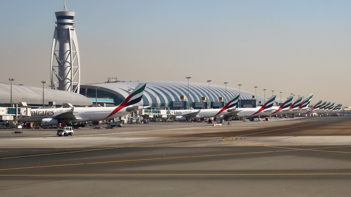 Emirates Airlines A330s, 777s and A380s line up at Terminal 3 of Dubai International Airport (DXB), Dubai, UAE, Jan. 21, 2016. (Shutterstock Photo)
