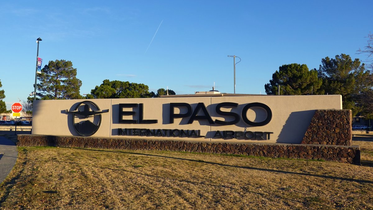 A sign at the El Paso International Airport (ELP) in El Paso, Texas, Dec. 25, 2025. (Getty Images)