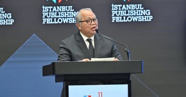 Consul General of Indonesia in Istanbul Darianto Harsono delivers his remarks as the focus country representative during the opening ceremony of the 11th Istanbul Publishing Fellowship, Istanbul, Türkiye, Feb. 10, 2026. (Courtesy of Istanbul Publishing Fellowship)