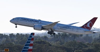 A Turkish Airlines plane takes off at Jose Marti International Airport, Havana, Cuba, Feb. 9, 2026. (AFP Photo)