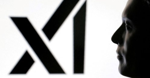 This illustration shows a 3D-printed miniature model of Elon Musk and xAI logo, Feb. 16, 2025. (Reuters Photo)