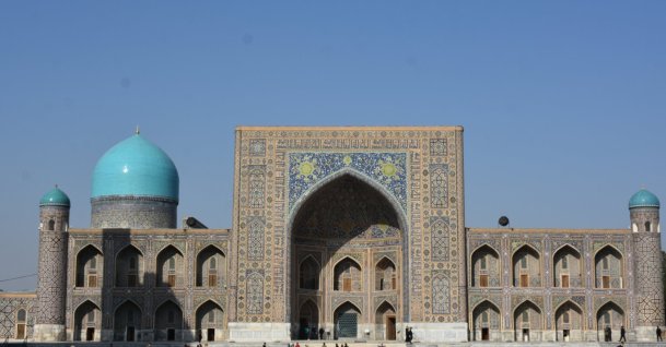 A general view of Tilya Kori Madrassa, Tashkent, Uzbekistan, Nov. 20, 2025. (AA Photo)