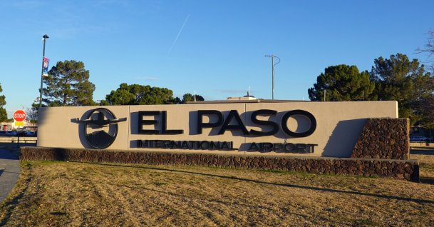 A sign at the El Paso International Airport (ELP) in El Paso, Texas, Dec. 25, 2025. (Getty Images)