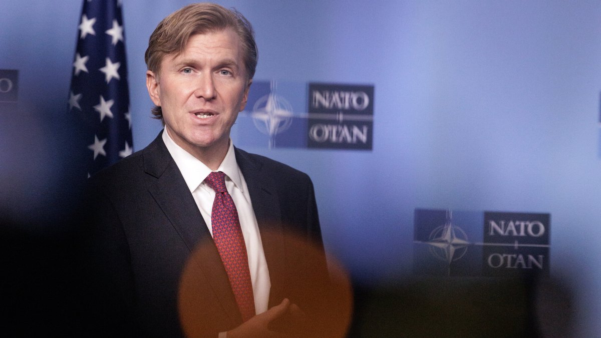 U.S. Under Secretary of Defense Elbridge A. Colby arrives for a NATO Defense Ministers meeting, Brussels, Belgium, Feb. 12, 2026. (EPA Photo)