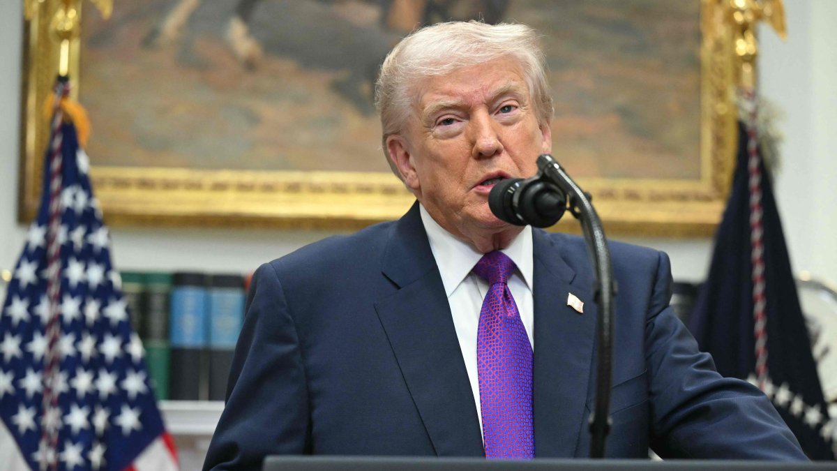 U.S. President Donald Trump makes an announcement in the Roosevelt Room of the White House, Washington, D.C., U.S., Feb. 12, 2026. (AFP Photo)