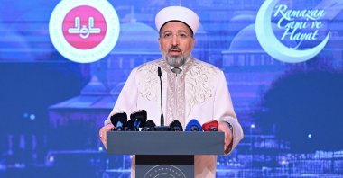 Directorate of Religious Affairs (Diyanet) Safi Arpaguş delivers a speech at an event in Ankara, Türkiye, Feb. 12, 2026. (AA Photo)