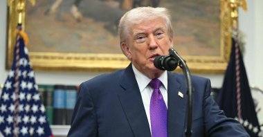 U.S. President Donald Trump makes an announcement in the Roosevelt Room of the White House, Washington, D.C., U.S., Feb. 12, 2026. (AFP Photo)