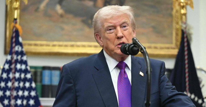 U.S. President Donald Trump makes an announcement in the Roosevelt Room of the White House, Washington, D.C., U.S., Feb. 12, 2026. (AFP Photo)