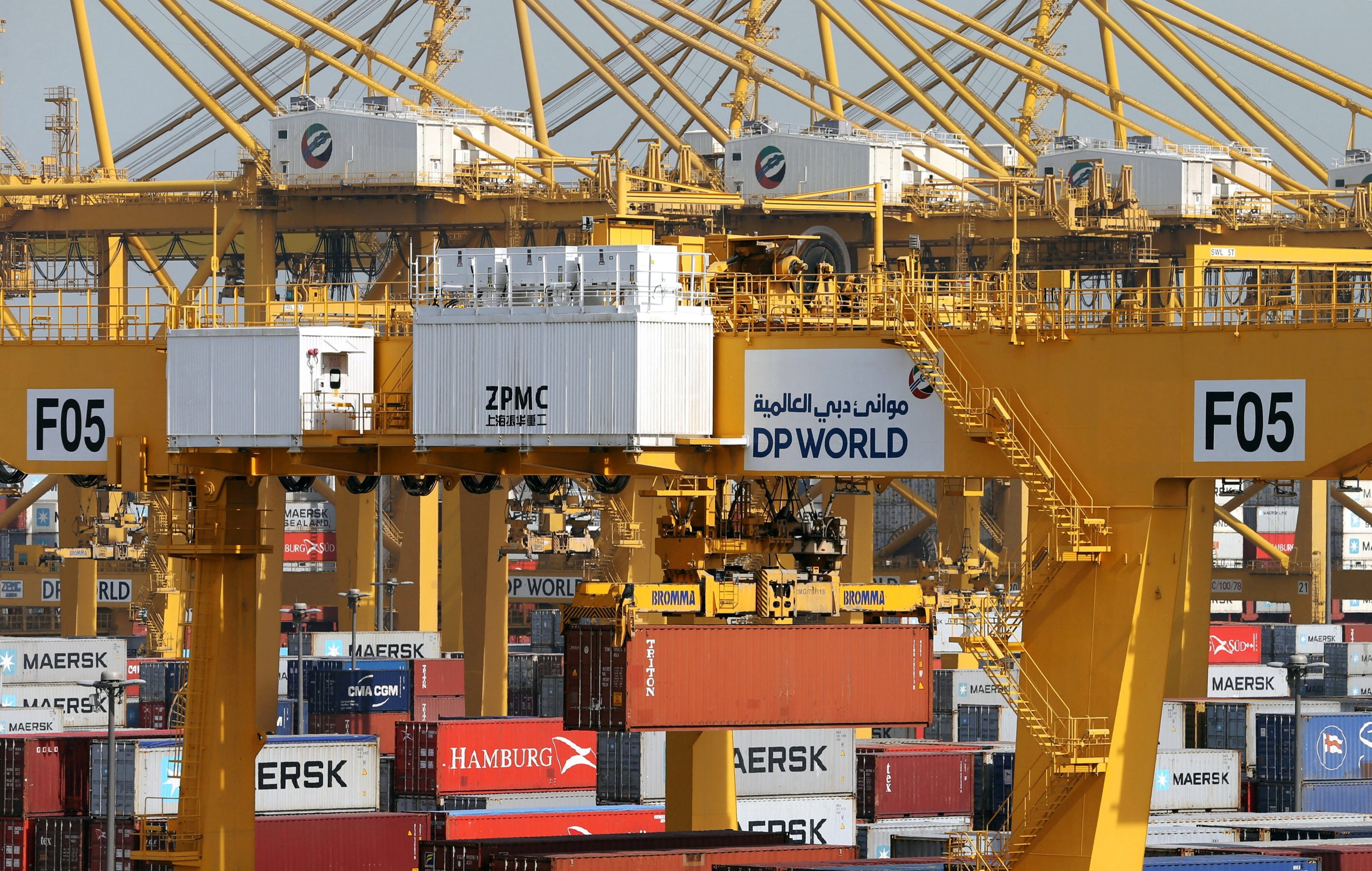 General view of a stock yard of DP World's fully automated Terminal 2 at Jebel Ali Port, Dubai, United Arab Emirates, Dec. 27, 2018. (Reuters Photo)