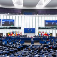 MEPs in the hemicycle during a debate in a plenary session at European Parliament in Strasbourg, France, Feb. 11, 2026. (EPA Photo)
