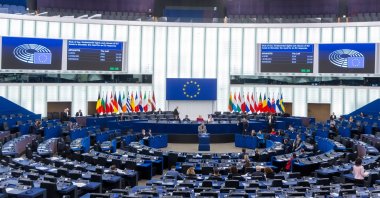 MEPs in the hemicycle during a debate in a plenary session at European Parliament in Strasbourg, France, Feb. 11, 2026. (EPA Photo)