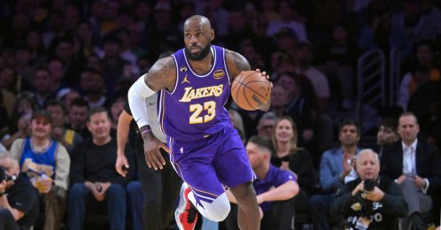 Los Angeles Lakers forward LeBron James handles the ball during the first half against the Dallas Mavericks at Crypto.com Arena in Los Angeles, U.S., Feb. 12, 2026. (Reuters Photo)