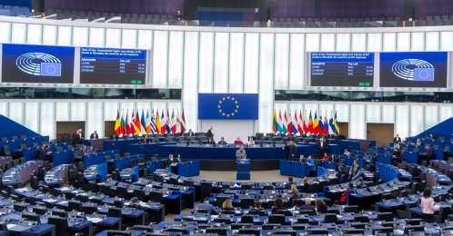MEPs in the hemicycle during a debate in a plenary session at European Parliament in Strasbourg, France, Feb. 11, 2026. (EPA Photo)