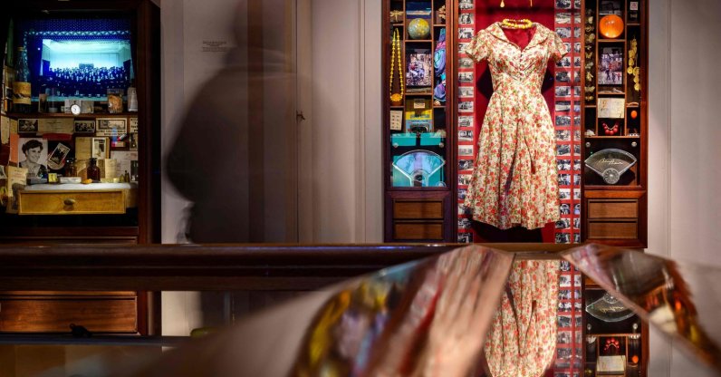 A visitor looks at the display cases in The Museum of Innocence, Istanbul, Türkiye, Feb. 10, 2026. (AFP Photo)