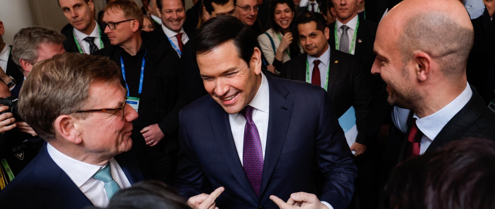 (L-R) German Foreign Minister Johann Wadephul, United States Secretary of State Marco Rubio and Minister for Europe and Foreign Affairs of France Jean-Noel Barrot attend the G7 Foreign Ministers' Meeting during the 62nd Munich Security Conference (MSC) at the hotel 'Bayerischer Hof', in Munich, Germany, Feb. 14, 2026. (EPA Photo)