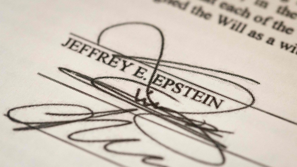This photo illustration shows Jeffrey Epstein's signature on a will, in Chicago, Illinois, U.S., Feb. 13, 2026. (AFP Photo)