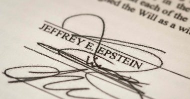 This photo illustration shows Jeffrey Epstein's signature on a will, in Chicago, Illinois, U.S., Feb. 13, 2026. (AFP Photo)