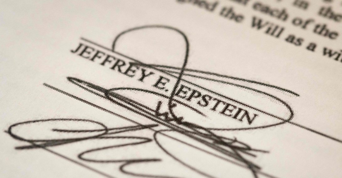 This photo illustration shows Jeffrey Epstein's signature on a will, in Chicago, Illinois, U.S., Feb. 13, 2026. (AFP Photo)