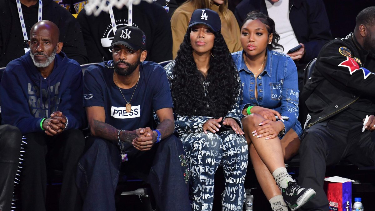 Kyrie Irving (2nd L) attends the 75th NBA All-Star Game at Intuit Dome, Inglewood, U.S., Feb. 15, 2026. (AFP Photo)