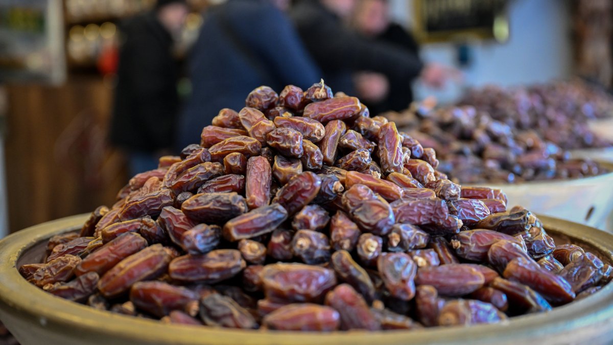 A view of dates at a market in an unspecified location, Feb. 2, 2026. (AA Photo)