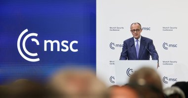 German Chancellor Friedrich Merz delivers a speech during the 62nd Munich Security Conference (MSC), Munich, Germany, Feb. 13, 2026. (EPA Photo)