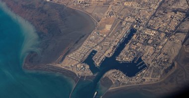 An aerial view of the Iranian shores and Port of Bandar Abbas in the strait of Hormuz, Dec. 10, 2023. (Reuters Photo)