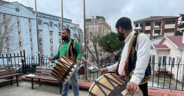 Ramadan drummers rehearse traditional sahur rhythms and verses ahead of the holy month, Istanbul, Türkiye, Feb. 17, 2026. (AA Photo) 