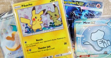 Collectible Pokémon cards are viewed in a store, Pasadena, California, U.S., Jan. 23, 2026. (AFP Photo)