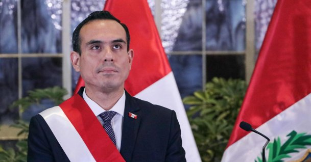 Peru's interim President Jose Jeri looks on during the inauguration ceremony of his cabinet at the Presidential Palace in Lima, Peru, Oct. 13, 2025. (AFP Photo)