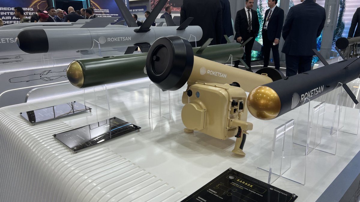 Products of prominent Turkish missile developer Roketsan are exhibited during World Defense Show 2026, Riyadh, Saudi Arabia, Feb. 10, 2026. (AA Photo)