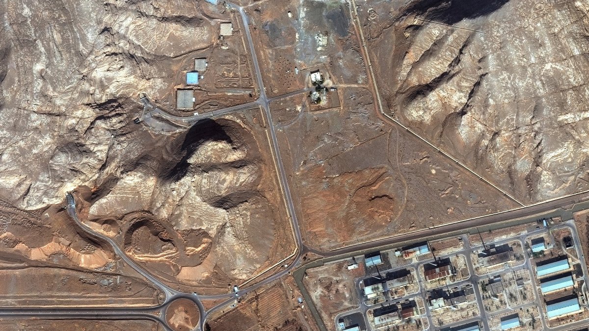 A satellite image shows un‑buried tunnel entrances at Isfahan nuclear complex, in Isfahan, Iran, Nov. 11, 2024. (Reuters Photo)