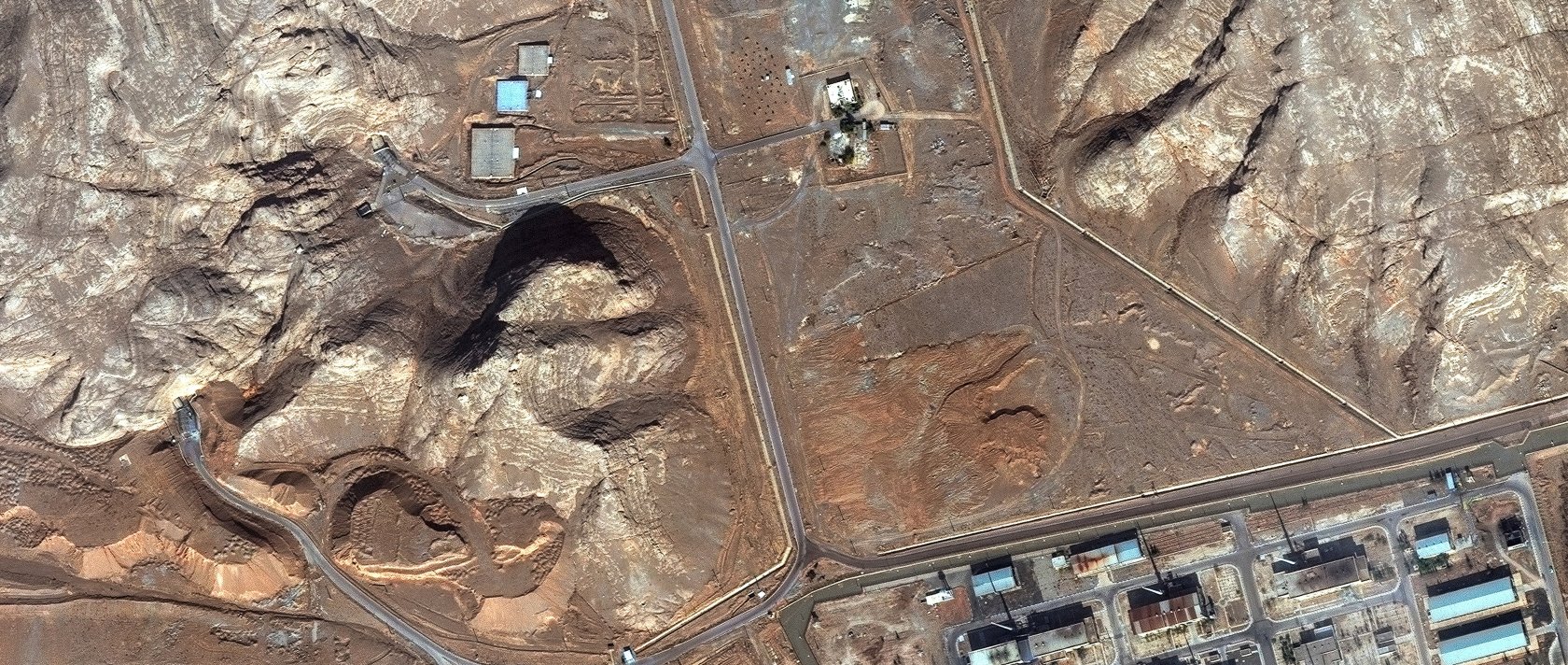 A satellite image shows un‑buried tunnel entrances at Isfahan nuclear complex, in Isfahan, Iran, Nov. 11, 2024. (Reuters Photo)