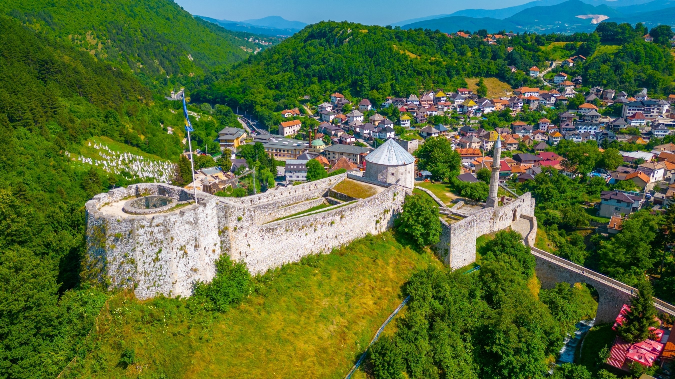 An aerial view of Travnik fortress in Bosnia-Herzegovina. (Shutterstock Photo)