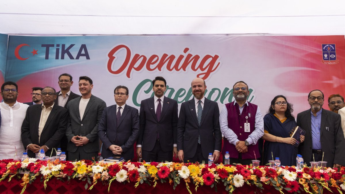 Officials attend the opening ceremony of the Dhaka University Health Center, renovated by the Turkish Cooperation and Coordination Agency (TIKA), Dhaka, Bangladesh, Feb. 18, 2026. (AA Photo)