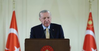 President Recep Tayyip Erdoğan speaks at an iftar gathering at Çankaya Mansion, Ankara, Feb. 19, 2026. (AA Photo)