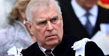 Then Britain's Prince Andrew, the Duke of York, departs after the Coronation of Britain's King Charles III and Queen Camilla at Westminster Abbey, London, U.K., May 6, 2023. (EPA Photo)