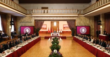 The National Solidarity, Brotherhood and Democracy Commission, established in the Turkish Grand National Assembly (TBMM) as part of the goal of the "terror-free" initiative, meets under the chairmanship of Parliament Speaker Numan Kurtulmuş, Ankara, Türkiye, Feb. 19, 2026. (DHA Photo)