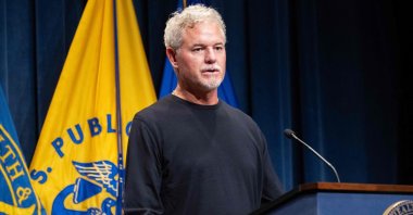 U.S. actor Eric Dane speaks about his ALS diagnosis during a news conference to discuss health insurance at the Department of Health and Human Services Headquarters, Washington, U.S., June 23, 2025. (AFP Photo)