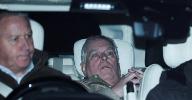 Andrew Mountbatten Windsor, younger brother of Britain’s King Charles, leaves Aylsham Police Station on a vehicle, on the day he was arrested on suspicion of misconduct in public office, after the U.S. Justice Department released more records tied to the late financier and convicted sex offender Jeffrey Epstein, Aylsham, U.K., Feb. 19, 2026. (Reuters Photo)