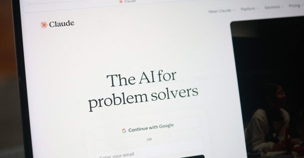 In this illustration, the Claude AI website is seen on a laptop in New York City, U.S., Feb. 16, 2026. (AFP Photo)