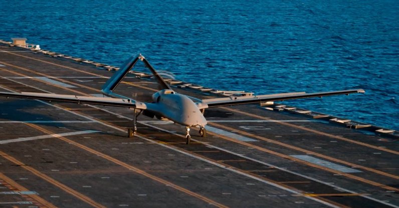 A Bayraktar TB3 UCAV is seen on the TCG Anadolu, undisclosed location, released on Feb. 21, 2026. (AA Photo)