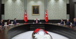 President Recep Tayyip Erdoğan chairs a Cabinet meeting in Ankara, Feb. 23, 2026. (DHA Photo)