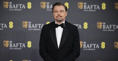 U.S. actor Leonardo DiCaprio poses on the red carpet at the EE BAFTA Film Awards 2026, Royal Festival Hall, London, U.K., Feb. 22, 2026. (EPA Photo)