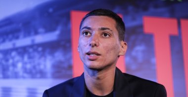 National rider Toprak Razgatlioglu speaks after the premiere of the documentary “El Turco: Toprak Razgatlioglu,” which chronicles his journey from World Superbike champion to MotoGP, at Terminal Kadikoy, Istanbul, Türkiye, Feb. 10, 2026. (AA Photo)
