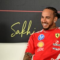 Ferrari's British driver Lewis Hamilton reacts during a press conference on the first day of the second Formula One pre-season test at the Bahrain International Circuit, Sakhir, Bahrain, Feb. 18, 2026. (AFP Photo)